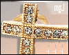 MGJ Gold Cross Ring