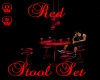 Red Glow Stool Set 