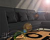 金 Black Leather Couch