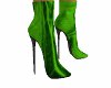 green silk ankle boots