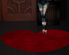 Red fur heart rug