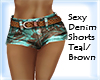Sexy Denim Shorts Teal/B