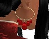 Gold Red Earrings