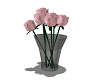 red roses - black vase