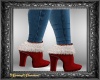 Red & White Fur Boots