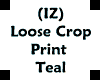 (IZ) Crop Print Teal