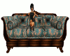 Grn/Gold Victorian Sofa