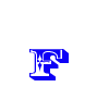 Animated blue f letter