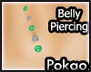 Belly Jewels Green+Silv