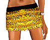 {T} Gold Fur Miniskirt