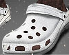 White Crocs (Brwn Socks)