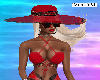 Designer Beach Hat Red