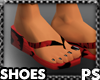 [PS] Red Blk Flip Flops