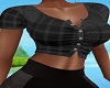 Black/Gray Button Top