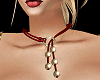 Necklace rope - red&gold