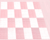 Pink White Checkered Rug