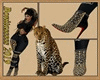 leopard high heeled boot