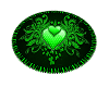 Green heart rug