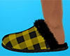 Yellow Slippers Plaid F