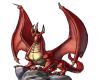 red dragon on rock