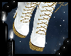 Gold and White Boots