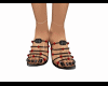 Sandals black red juwels