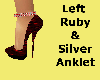 Ruby & Silver Anklet (L)