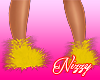 Yellow fuzzy slippers++