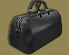 Blk Leather Duffle Tote