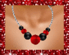 redblack silver necklace