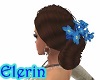 Brunette w blue flowers 