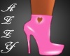 ~A~ Pink PVC Heart Heels