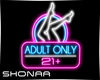 Neon Sign Adult Only 21+