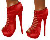 Red Satin Heels