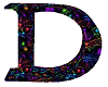 Letter D Neon Spider&Web