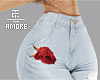 $ Ripped Rose Jeans :RL