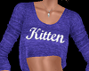 Purple Kitten Crop Shirt