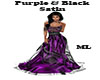 ML Purple & Black Satin