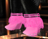 Pink Fringe Boots Blk