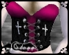 Blk/HotPink Cross corset