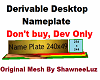 Derivable Desk Nameplate