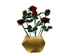 gold vase red roses