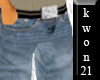 [K21]Brown Stripped Jean
