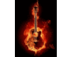Burning Guitar Sticker