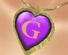 "G"_Necklace Gold Purple