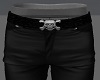 Black Leather Skull Belt