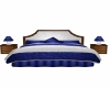 blue and white bed