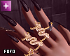 snake nails + rings