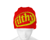 RED FILTHY BEANIE