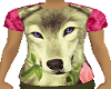 wolf t shirt pink